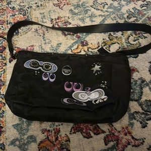 💖Coach Poppy // carry-all purple, black classic C tote